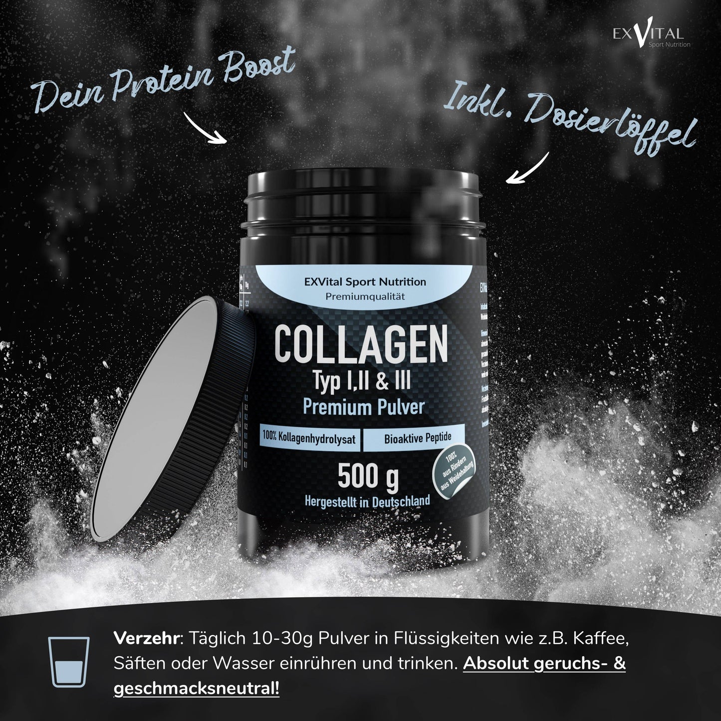 Collageen Poeder 500 gram, Bioactief Collageen Hydrolysaat