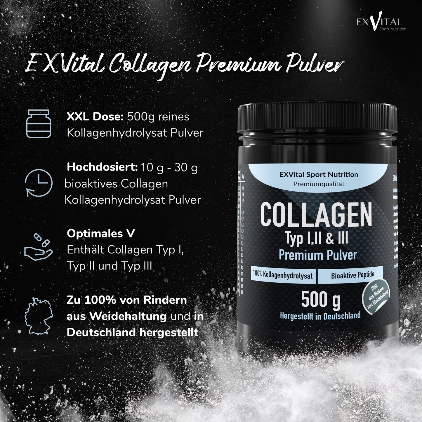 Collageen Poeder 500 gram, Bioactief Collageen Hydrolysaat